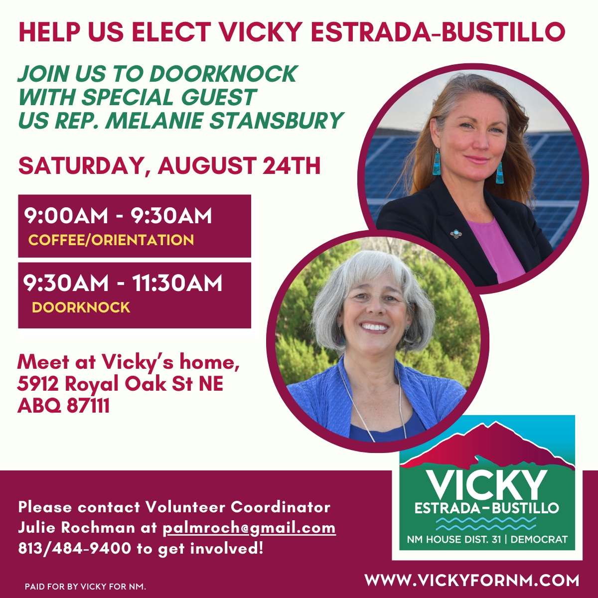You are currently viewing Join Rep. Melanie Stansbury & Walk w Vicky Estrada-Bustillo!