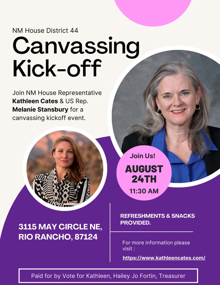 You are currently viewing Canvass Kickoff for NM Rep. Kathleen Cates w/ Rep. Stansbury