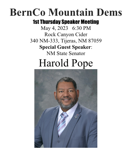 You are currently viewing BernCo Mountain Dems 1st Thursday Speaker Meeting
