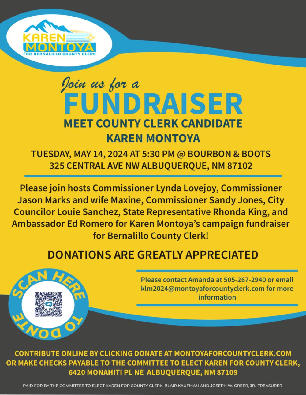 You are currently viewing Fundraiser for Karen Montoya’s County Clerk Campaign