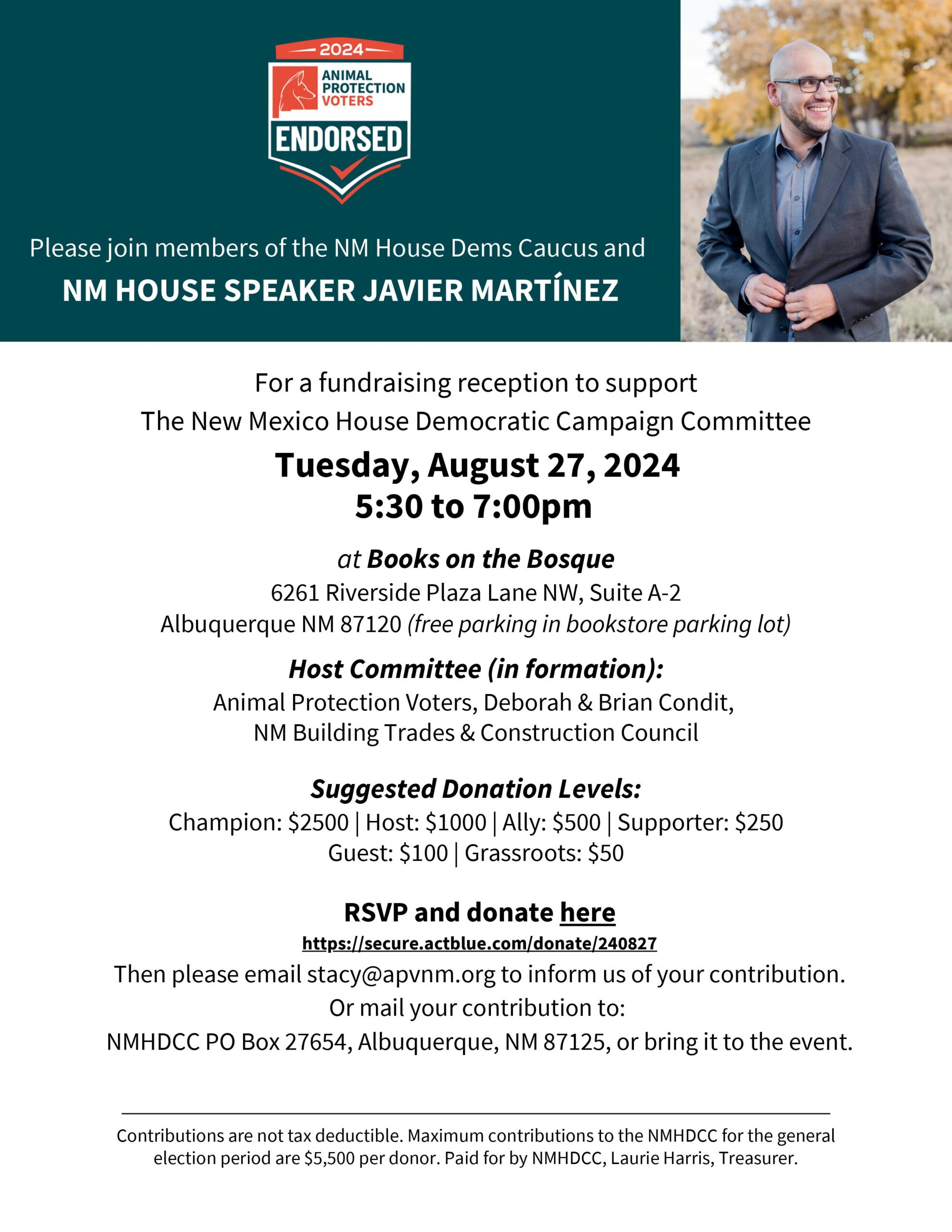 You are currently viewing APV Fundraiser for NM House Dems Campaign Committee