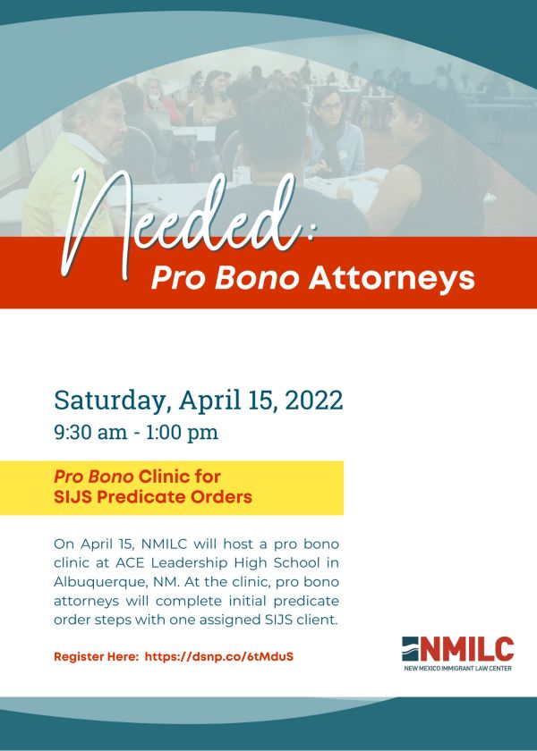 You are currently viewing NMILC Pro Bono Clinic for SIJS State Predicate Orders