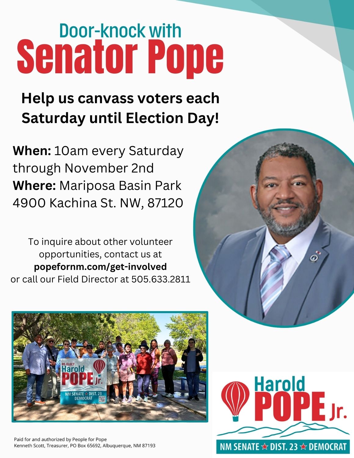 You are currently viewing Door Knock to Re-elect Senator Harold Pope