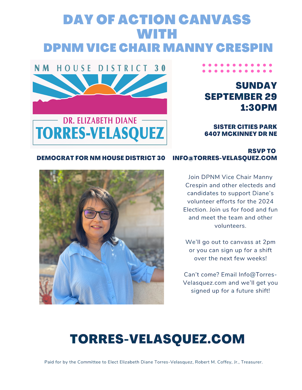 You are currently viewing Day of Action for Diane Torres-Velasquez with DPNM VC Manny!